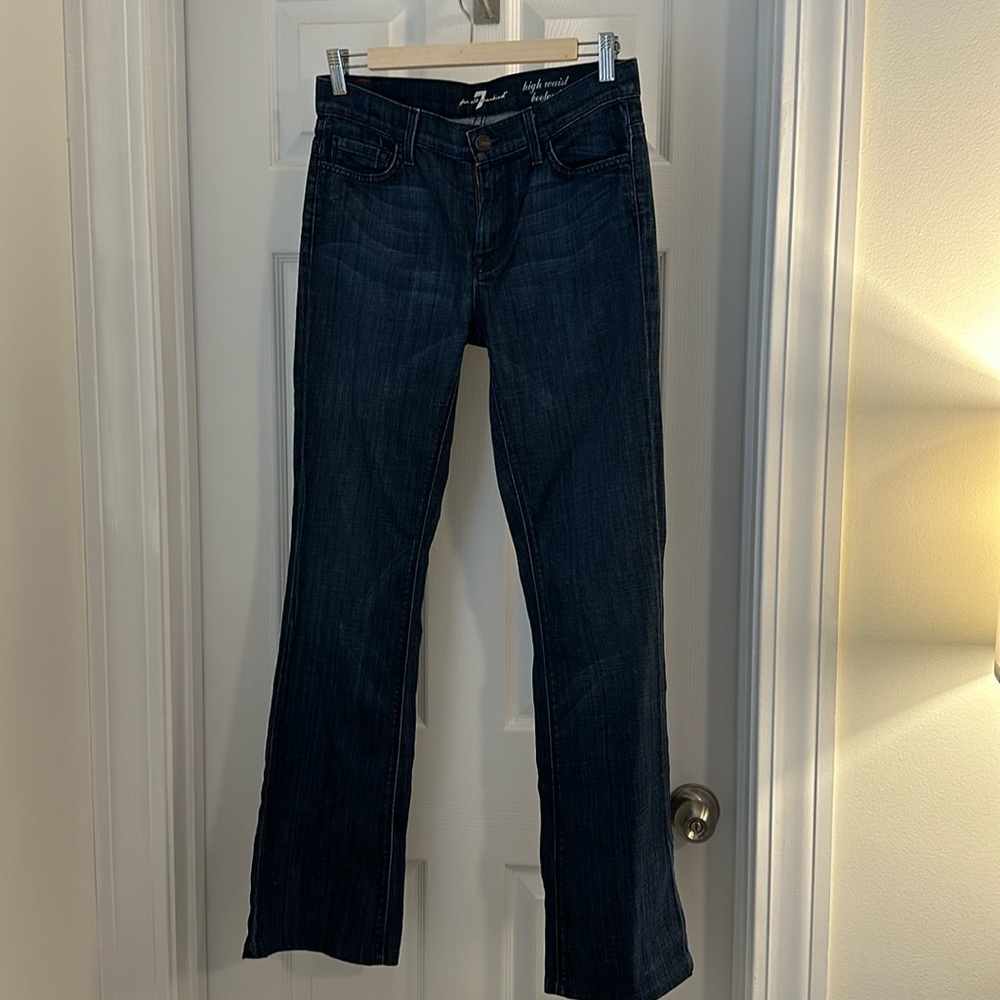 7 for all mankind high waist bootcut jeans, size 27